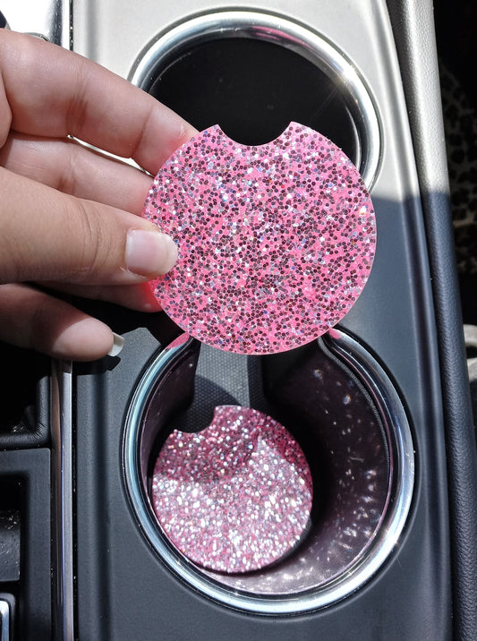 Pink and Silver Coasters